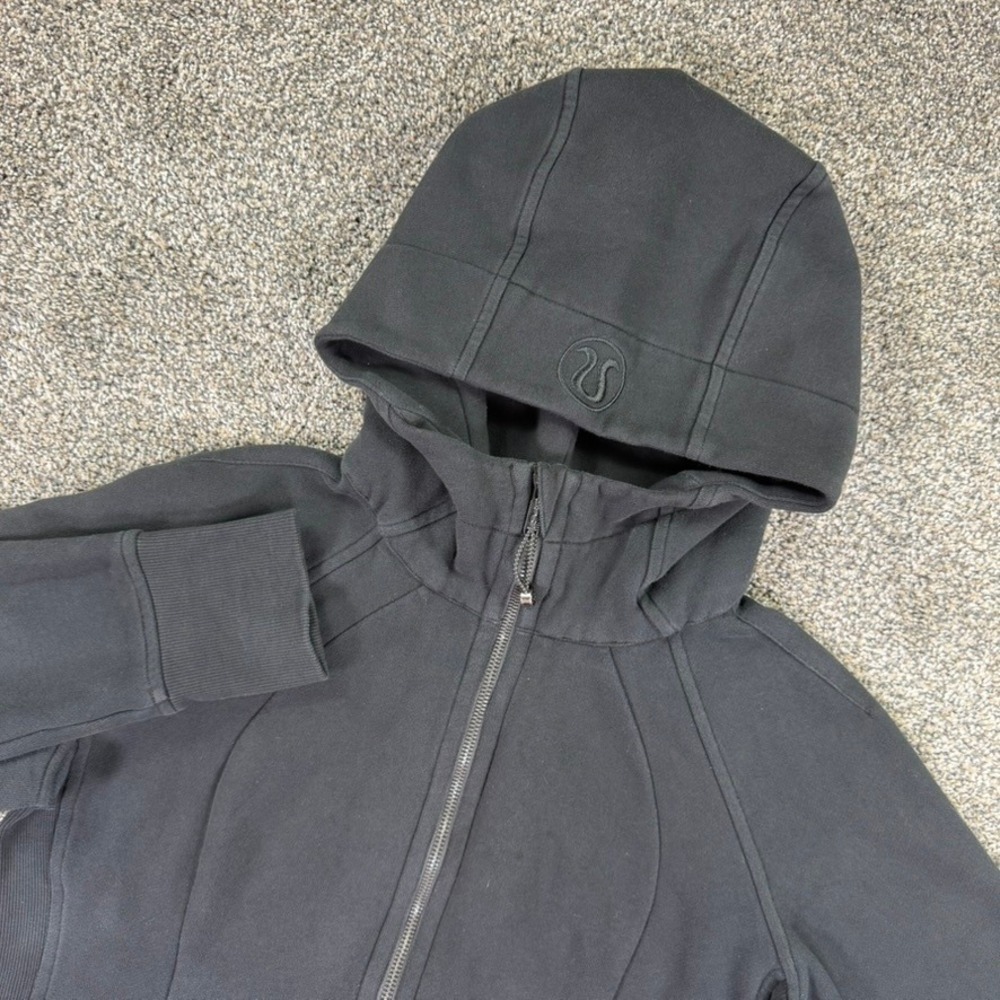 Lululemon Scuba Full-Zip Hoodie Women 10 Black Fleece Jacket Workout Gym LW4CGVS
